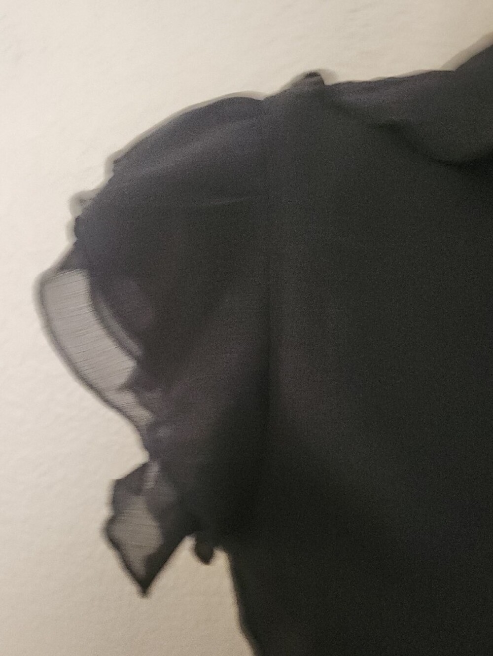 Women's Black Ruffle-Front Blouse - Picture 5 of 7